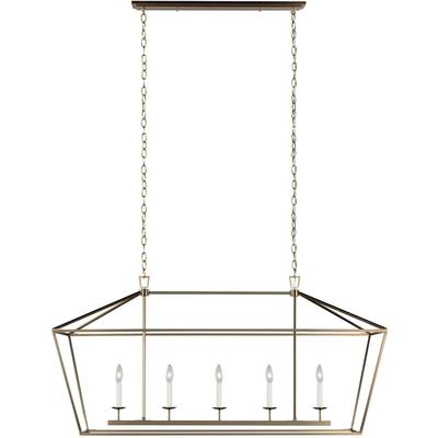 Generation Lighting Designers - Dianna 5-Light Medium Linear Chandelier - Satin Brass - 6692605-848