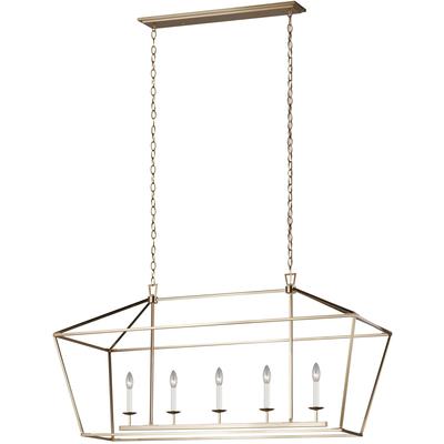 Generation Lighting Designers - Dianna 5-Light Medium Linear Chandelier - Satin Brass - 6692605-848