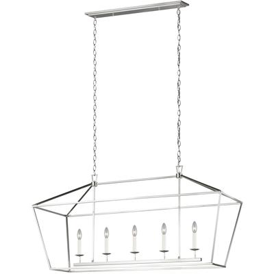 Generation Lighting Designers - Dianna 5-Light Medium Linear Chandelier - Brushed Nickel - 6692605-962