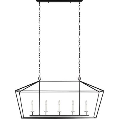 Generation Lighting Designers - Dianna 5-Light LED Medium Linear Chandelier - Midnight Black - 6692605EN-112