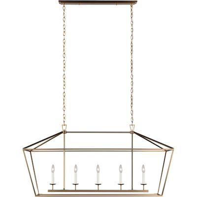 Generation Lighting Designers - Dianna 5-Light LED Medium Linear Chandelier - Satin Brass - 6692605EN-848