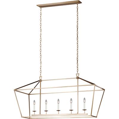 Generation Lighting Designers - Dianna 5-Light LED Medium Linear Chandelier - Satin Brass - 6692605EN-848