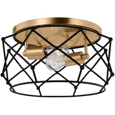 Generation Lighting Designers - Zarra 2-Light Flush Mount - Satin Brass - 7534102-848