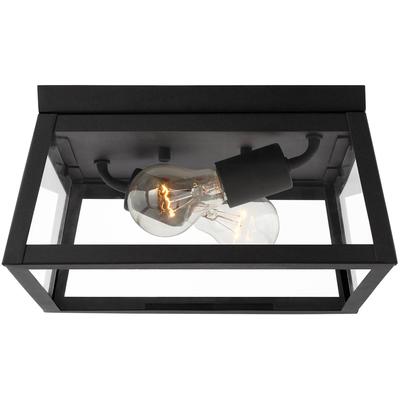 Generation Lighting Designers - Founders 2-Light Outdoor Flush Mount - Black - 7848402-12