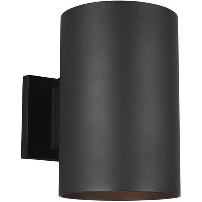 Generation Lighting Designers - Outdoor Cylinders Large 1-Light Outdoor Wall Lantern - Black - 8313901-12