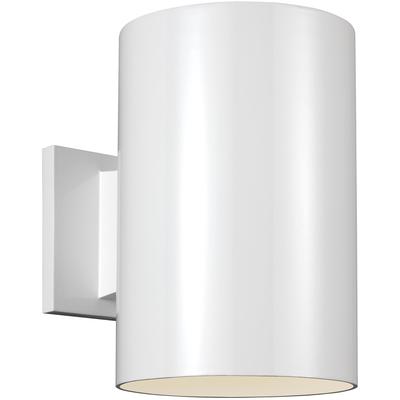 Generation Lighting Designers - Outdoor Cylinders Large 1-Light Outdoor Wall Lantern - White - 8313901-15