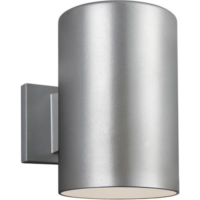 Generation Lighting Designers - Outdoor Cylinders Large 1-Light Outdoor Wall Lantern - Painted Brushed Nickel - 8313901-753