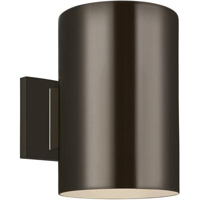 Generation Lighting Designers - Outdoor Cylinders Large 1-Light LED Outdoor Wall Lantern - Bronze - 8313901EN3-10