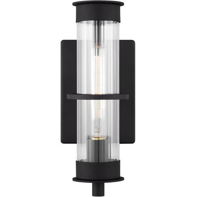 Generation Lighting Designers - Alcona Small 1-Light Outdoor Wall Lantern - Black - 8526701-12