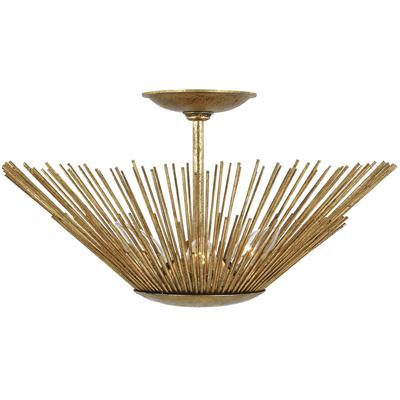 Generation Lighting Designers - Helios Large Semi-Flush Mount - Antique Gild - AF1083ADB