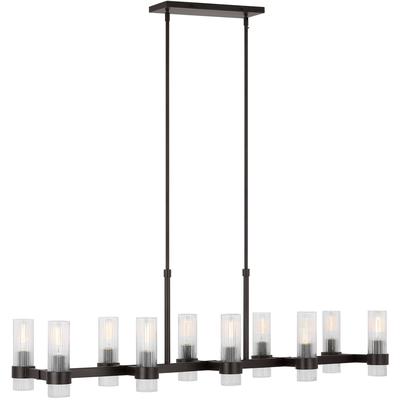 Generation Lighting Designers - Geneva Linear Chandelier - Aged Iron - CC13810AI