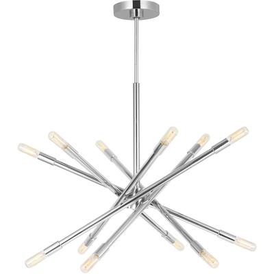 Generation Lighting Designers - Eastyn Medium Chandelier - Polished Nickel - CC16712PN