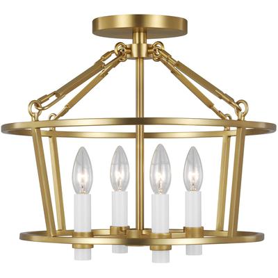 Generation Lighting Designers - Marston Semi Flush Mount - Burnished Brass - CF1064BBS