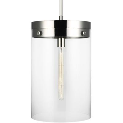 Generation Lighting Designers - Garrett Large Cylinder Pendant - Polished Nickel - CP1011PN