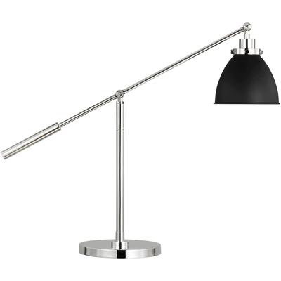 Generation Lighting Designers - Wellfleet Dome Desk Lamp - Midnight Black/Polished Nickel - CT1101MBKPN1