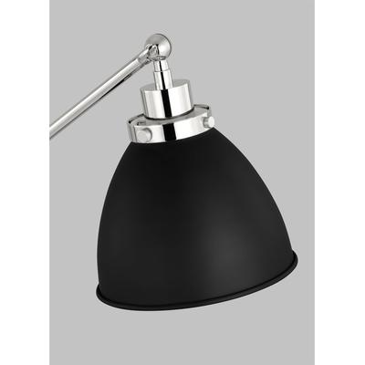 Generation Lighting Designers - Wellfleet Dome Desk Lamp - Midnight Black/Polished Nickel - CT1101MBKPN1