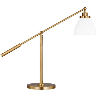 Generation Lighting Designers - Wellfleet Dome Desk Lamp - Matte White/Burnished Brass - CT1101MWTBBS1