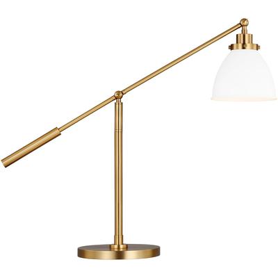 Generation Lighting Designers - Wellfleet Dome Desk Lamp - Matte White/Burnished Brass - CT1101MWTBBS1