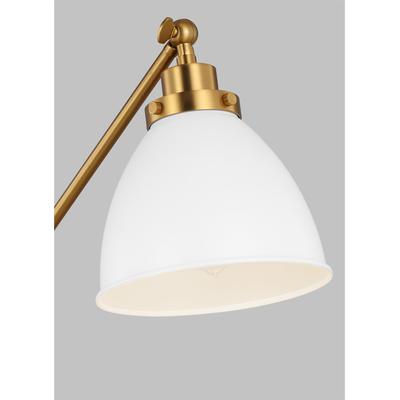 Generation Lighting Designers - Wellfleet Dome Desk Lamp - Matte White/Burnished Brass - CT1101MWTBBS1