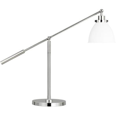 Generation Lighting Designers - Wellfleet Dome Desk Lamp - Matte White/Polished Nickel - CT1101MWTPN1