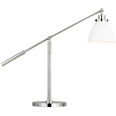 Generation Lighting Designers - Wellfleet Dome Desk Lamp - Matte White/Polished Nickel - CT1101MWTPN1