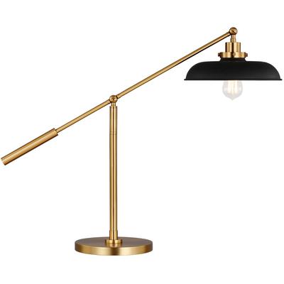 Generation Lighting Designers - Wellfleet Wide Desk Lamp - Midnight Black/Burnished Brass - CT1111MBKBBS1