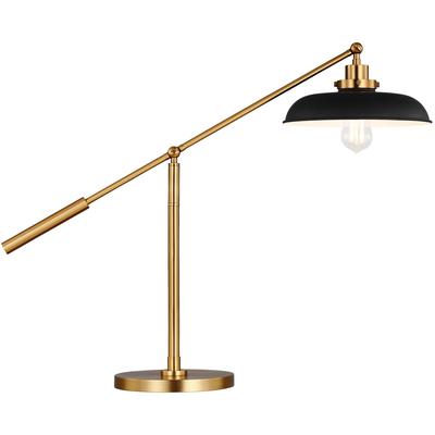 Generation Lighting Designers - Wellfleet Wide Desk Lamp - Midnight Black/Burnished Brass - CT1111MBKBBS1