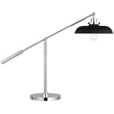 Generation Lighting Designers - Wellfleet Wide Desk Lamp - Midnight Black/Polished Nickel - CT1111MBKPN1