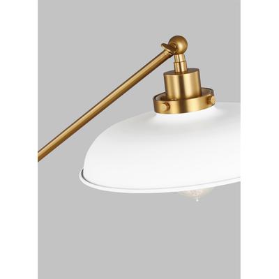 Generation Lighting Designers - Wellfleet Wide Desk Lamp - Matte White/Burnished Brass - CT1111MWTBBS1