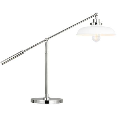 Generation Lighting Designers - Wellfleet Wide Desk Lamp - Matte White/Polished Nickel - CT1111MWTPN1