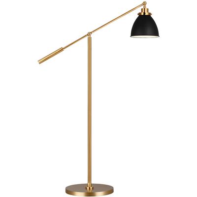 Generation Lighting Designers - Wellfleet Dome Floor Lamp - Midnight Black/Burnished Brass - CT1131MBKBBS1