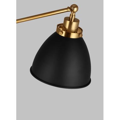 Generation Lighting Designers - Wellfleet Dome Floor Lamp - Midnight Black/Burnished Brass - CT1131MBKBBS1