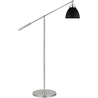 Generation Lighting Designers - Wellfleet Dome Floor Lamp - Midnight Black/Polished Nickel - CT1131MBKPN1