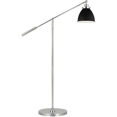 Generation Lighting Designers - Wellfleet Dome Floor Lamp - Midnight Black/Polished Nickel - CT1131MBKPN1