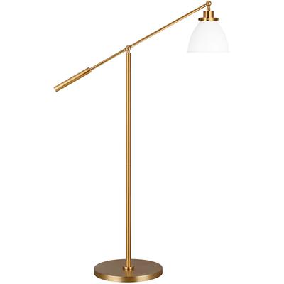 Generation Lighting Designers - Wellfleet Dome Floor Lamp - Matte White/Burnished Brass - CT1131MWTBBS1