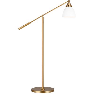 Generation Lighting Designers - Wellfleet Dome Floor Lamp - Matte White/Burnished Brass - CT1131MWTBBS1