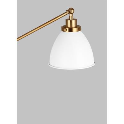 Generation Lighting Designers - Wellfleet Dome Floor Lamp - Matte White/Burnished Brass - CT1131MWTBBS1