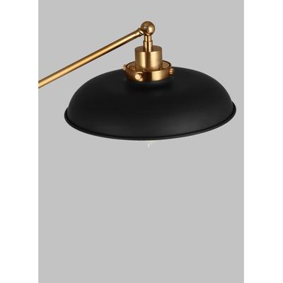 Generation Lighting Designers - Wellfleet Wide Floor Lamp - Midnight Black/Burnished Brass - CT1141MBKBBS1