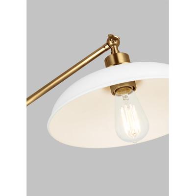 Generation Lighting Designers - Wellfleet Wide Floor Lamp - Matte White/Burnished Brass - CT1141MWTBBS1