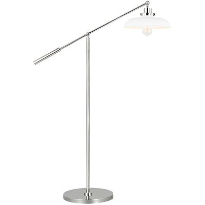 Generation Lighting Designers - Wellfleet Wide Floor Lamp - Matte White/Polished Nickel - CT1141MWTPN1