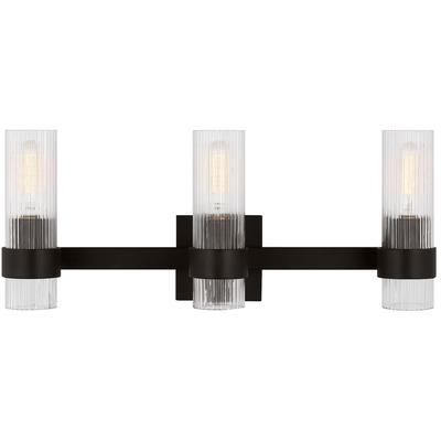 Generation Lighting Designers - Geneva 3-Light Vanity Fixture - Aged Iron - CV1023AI