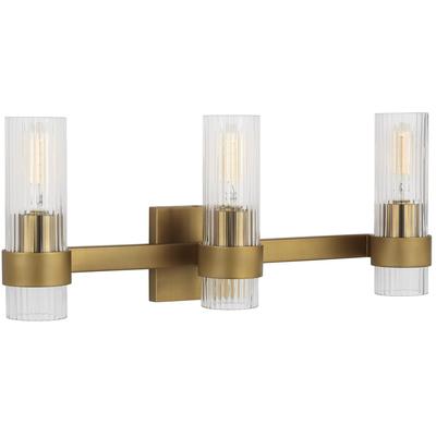 Generation Lighting Designers - Geneva 3-Light Vanity Fixture - Burnished Brass - CV1023BBS