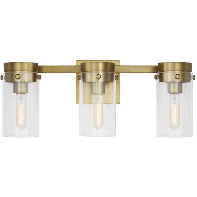 Generation Lighting Designers - Garrett 3-Light Vanity Fixture - Burnished Brass - CW1003BBS