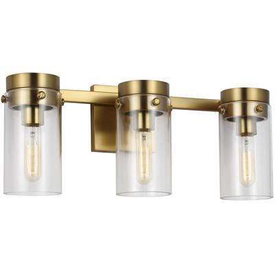 Generation Lighting Designers - Garrett 3-Light Vanity Fixture - Burnished Brass - CW1003BBS