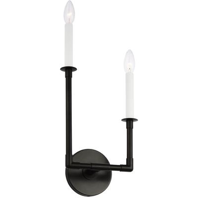 Generation Lighting Designers - Bayview Double Left Sconce - Aged Iron - CW1102AI