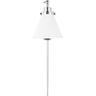 Generation Lighting Designers - Wellfleet Single Arm Cone Task Sconce - Matte White/Polished Nickel - CW1121MWTPN