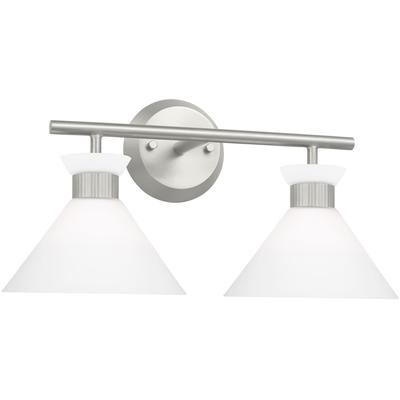 Generation Lighting Designers - Belcarra 2-Light Bath Vanity Fixture - Brushed Steel - DJV1012BS