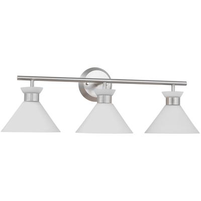 Generation Lighting Designers - Belcarra 3-Light Bath Vanity Fixture - Brushed Steel - DJV1013BS