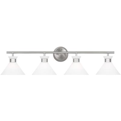 Generation Lighting Designers - Belcarra 4-Light Bath Vanity Fixture - Brushed Steel - DJV1014BS