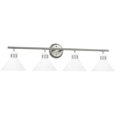 Generation Lighting Designers - Belcarra 4-Light Bath Vanity Fixture - Brushed Steel - DJV1014BS